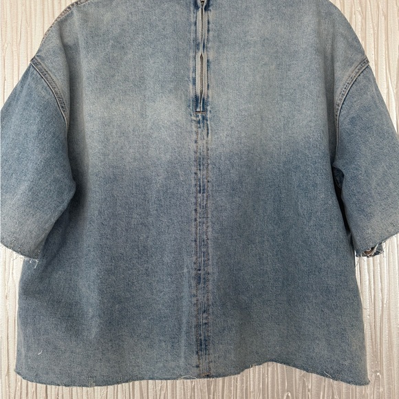 ZARA Light Blue Washed Denim Top - BRAND NEW w/Tags - Picture 3 of 3